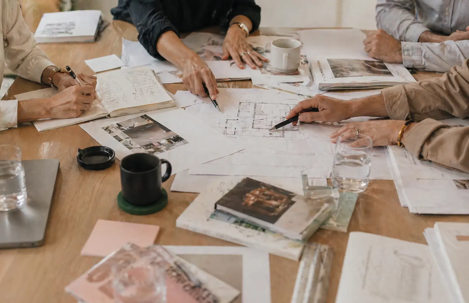 Work table with real estate documentation